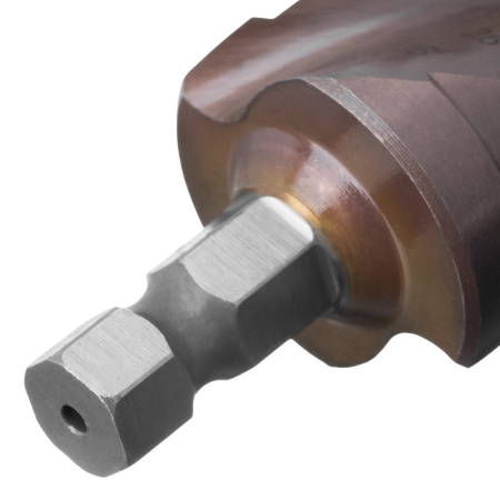 Сверло ступенчатое DENZEL, 6-8-10-12-14-16-18-20-22-24-26-28-30мм, Р6М5К5, 6-гр. хвостовик