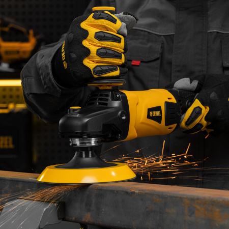 Тарелка опорная для дрели и УШМ DENZEL с липучкой, 150 мм, мягкая, с адаптером c М14 на d8