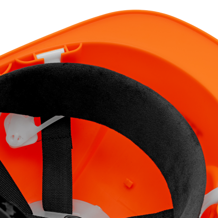 Каска защитная ударопрочная DENZEL ABS/PC, плавная регулировка, модель «Форвард» (К-05), оранж.