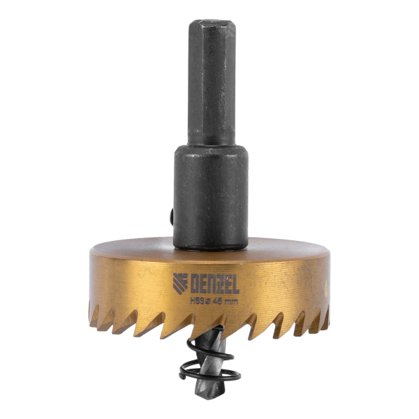 Коронка по металлу DENZEL 724115, 45 мм, HSS, нитридтитановое покрытие