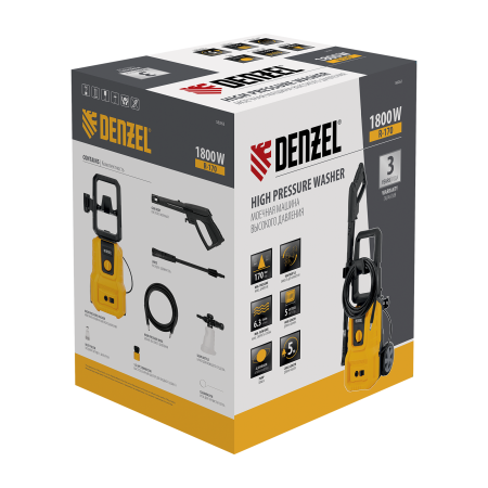 Моечная машина высокого давления DENZEL R-170, 1800 Вт, 170 бар, 380 л/ч