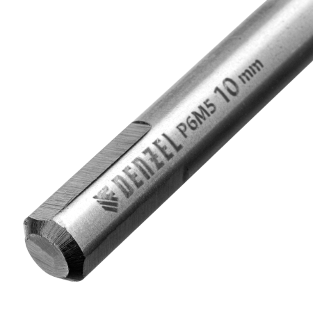 Сверло спиральное по металлу DENZEL 10 x 133 мм, Р6М5, Golden Tip, многогранная заточка