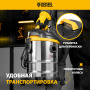 Пылесос строительный DENZEL SVC15, 1200 Вт, бак 15 л, шланг 2 м