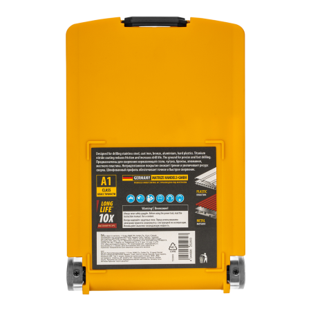 Набор сверл по металлу DENZEL, 1-10 мм, Р6М5-TiN, Golden Tip, 19 шт