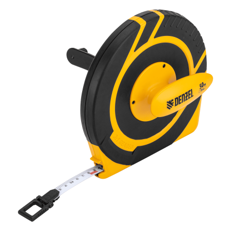 Рулетка геодезическая DENZEL 50 м х 15 мм, закрытый корпус, фиберглассовая лента
