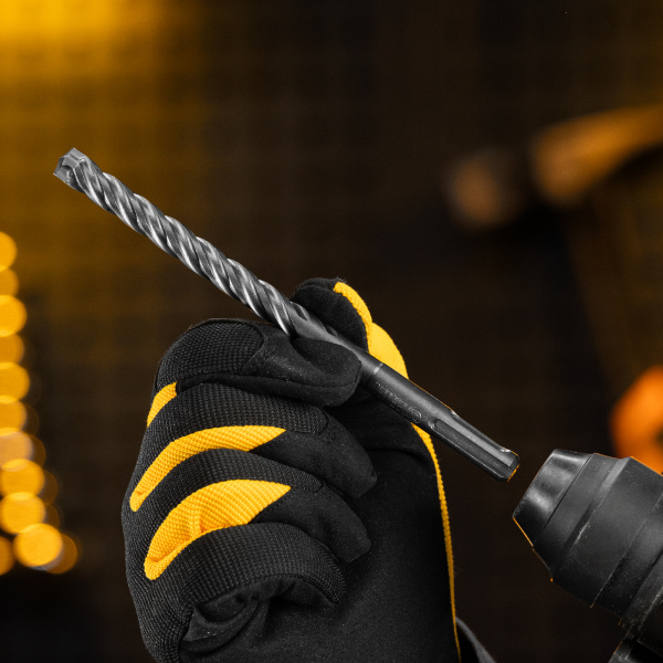 Бур по бетону DENZEL, цельная крестовая пластина, 10x165 мм, SDS PLUS