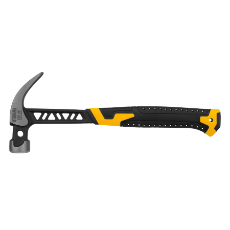 Молоток-гвоздодер DENZEL 450 г, цельнокованый,боек с магнитом, двухкомп. обрезин. рук-ка