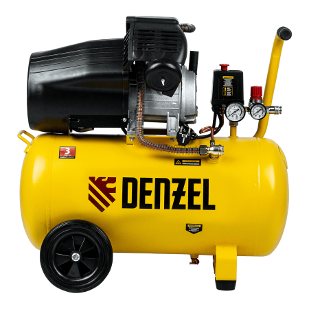 Компрессор воздушный DENZEL DCV2200/50, 2.2 кВт, прямой привод, 50 литров, 380 л/мин