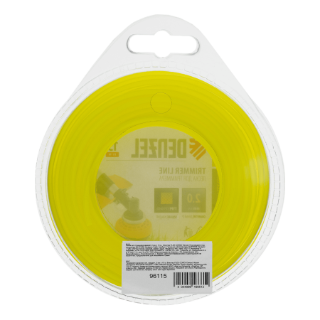 Леска для триммера DENZEL Flex Сord 96115, 2 мм x 15 м, квадратная, блистер