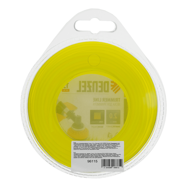 Леска для триммера DENZEL Flex Сord 96115, 2 мм x 15 м, квадратная, блистер