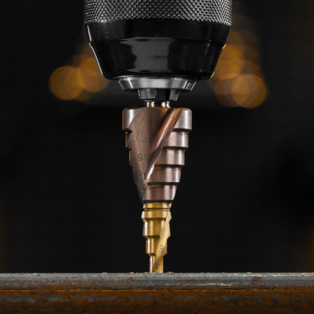 Сверло ступенчатое DENZEL 4-6-8-10-12-14-16-18-20 мм, Р6М5К5, 6-гр. хвостовик