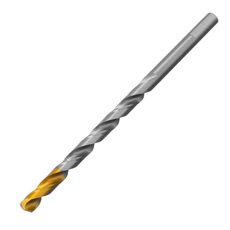 Сверло спиральное по металлу DENZEL 7,5 х 156 мм, Р6М5, Golden Tip, удлиненное