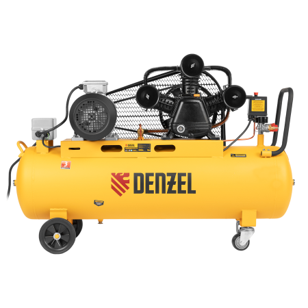 Компрессор воздушный DENZEL BCW3000-T/100, 3.0 кВт, ременный привод, 100 литров, 520 л/мин