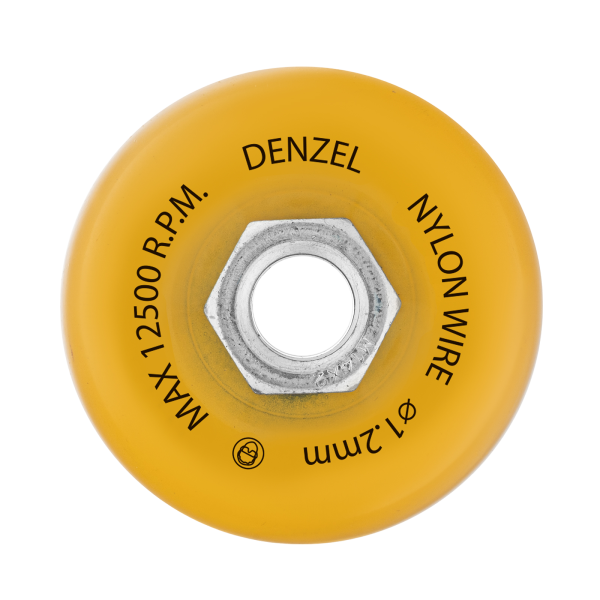 Щетка для УШМ DENZEL, 75 мм, Чашка, нейлоновая щетина, М14