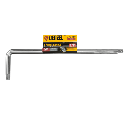 Вороток Г-образный DENZEL 375*100 мм, квадрат 1/2", CrV, матовый хром Вороток Г-образный DENZEL 375*100 мм, квадрат 1/2", CrV, матовый хром