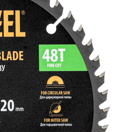 Пильный диск по дереву DENZEL ф165 х 20 мм, 48 зубьев, тонкий