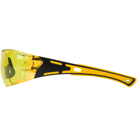Очки защитные DENZEL открытые, поликарбонатные, желтая линза, 2х комп.дужки