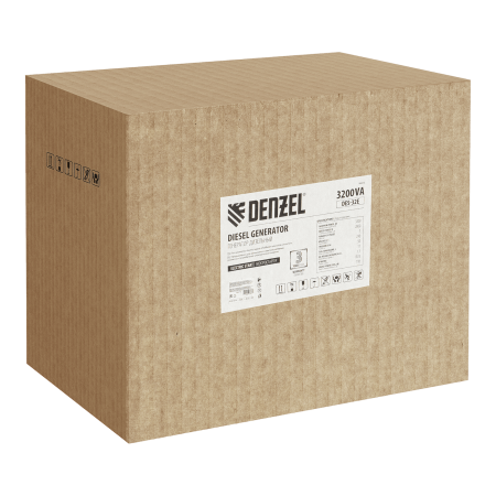 Генератор дизельный DENZEL DES-32E, 3,2 кВт, 230 В, 11 л, электростартер Генератор дизельный DENZEL DES-32E, 3,2 кВт, 230 В, 11 л, электростартер