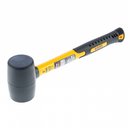 Киянка резиновая DENZEL 8 oz, черная резина, фибергласовая рукоятка