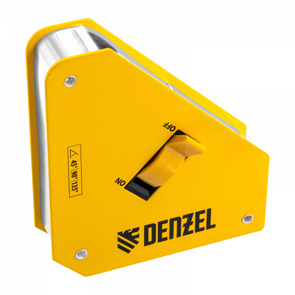 Фиксатор магнитный DENZEL отключаемый для сварочных работ усилие 55 LB, 45х90 град.