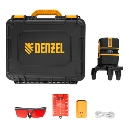Лазерный уровень DENZEL LX 05 Red, 20 м, 635 нм, аккумулятор Li 5200 mAh, резьба 5/8