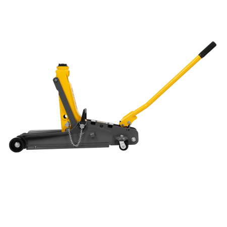 Домкрат гидравлический подкатной с фиксатором DENZEL 2,5 т,  85-385 мм, в пласт. кейсе