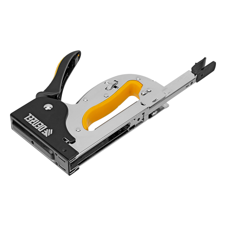 Степлер DENZEL скобы в комплекте, плавная регулировка удара, 2К рукоятка, тип 53, 4-14 мм Степлер DENZEL скобы в комплекте, плавная регулировка удара, 2К рукоятка, тип 53, 4-14 мм