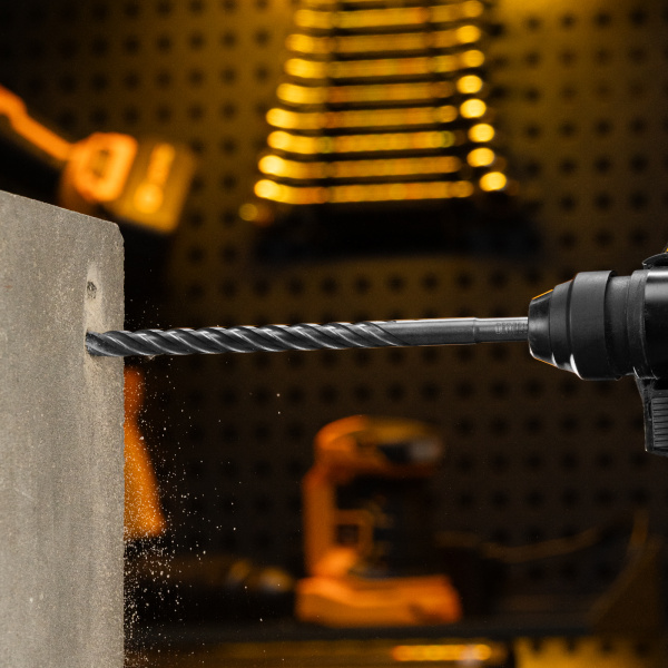 Бур по бетону DENZEL, цельная крестовая пластина, 12x265 мм, SDS PLUS