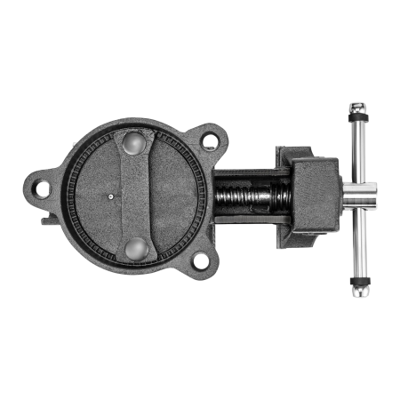 Тиски слесарные DENZEL BVH-100, 100 мм, поворотные, стальная направляющая, с наковальней