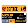 Щетка зачистная 5-и рядная DENZEL, прямая проволока из нержавеющей стали с деревянной ручкой, EFP