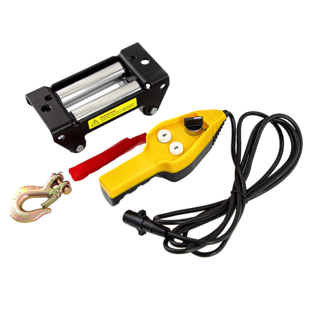 Лебедка автомобильная электрическая DENZEL LB-2000, 2.2 т, 3.2 кВт, 12В