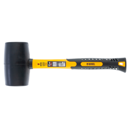 Киянка резиновая DENZEL 32 oz, черная резина, фибергласовая рукоятка
