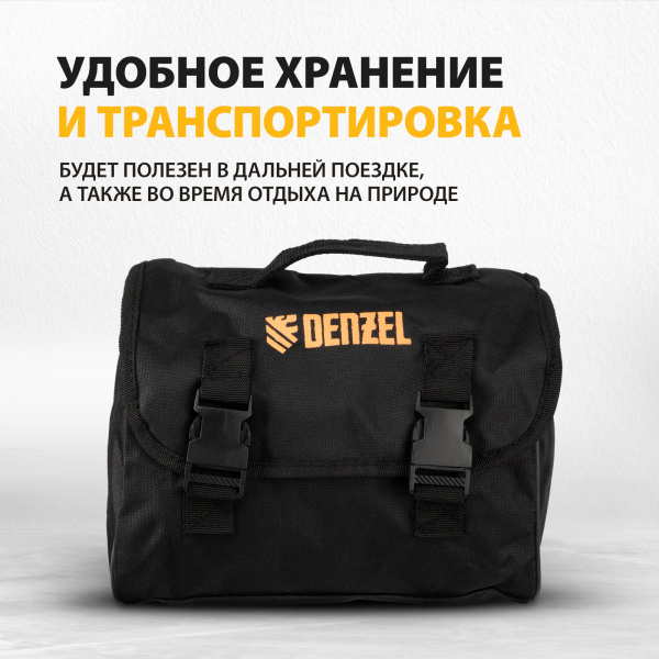 Автомобильный компрессор DENZEL AC-37, 12В, 7 атм, 37 л/мин, предохранитель