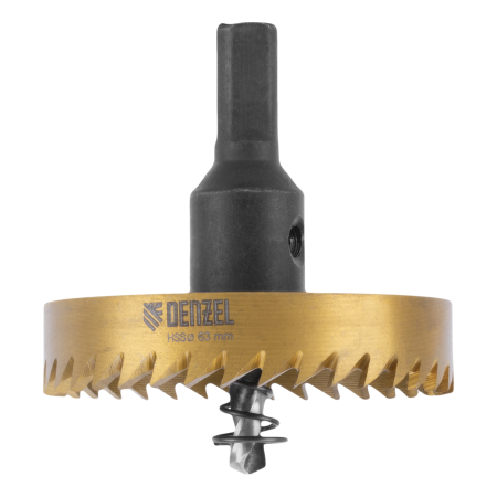 Коронка по металлу DENZEL 724120, 63 мм, HSS, нитридтитановое покрытие