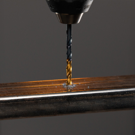 Сверло по металлу DENZEL 4,8 мм, HSS-Tin, Golden Tip, 10 шт.