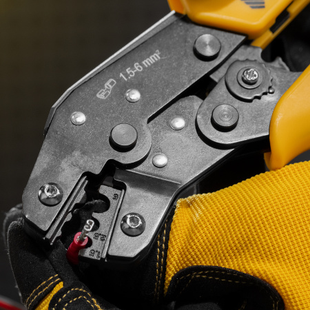 Клещи для обжима неизолированных наконечников DENZEL НК и НВ, разъемов РП, 1,5 - 6 мм2