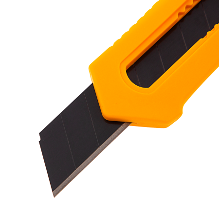 Нож DENZEL 18 мм, сменное лезвие, SK4, облегченный корпус, нажимной фиксатор