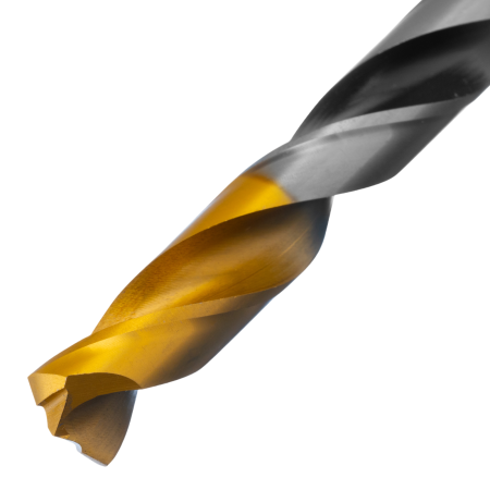 Сверло спиральное по металлу DENZEL 12 x 151 мм, Р6М5, Golden Tip, многогранная заточка