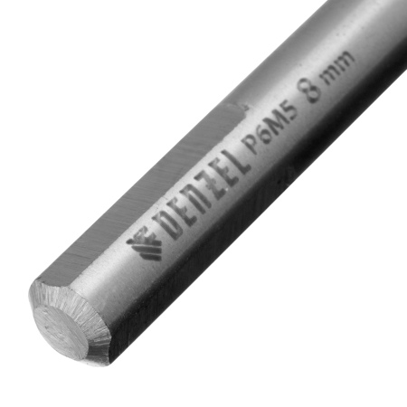 Сверло спиральное по металлу DENZEL 8 х 165 мм, Р6М5, Golden Tip, удлиненное