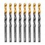 Сверло по металлу DENZEL 8 мм, HSS-Tin, Golden Tip, 8 шт.