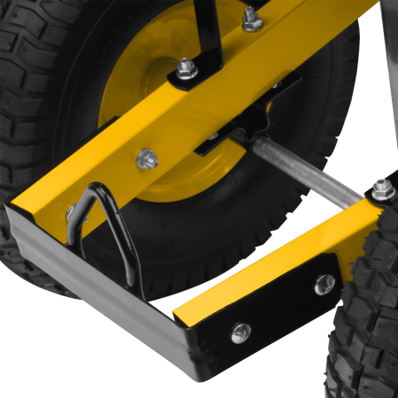 Тачка строительная DENZEL усиленная, объем 140 л, 250 кг, двухколесная, колесо 15х6.00-6