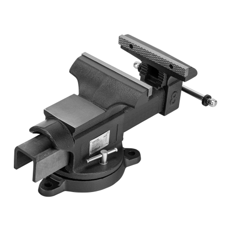 Тиски слесарные DENZEL BVH-200, 200 мм, поворотные, стальная направляющая, с наковальней