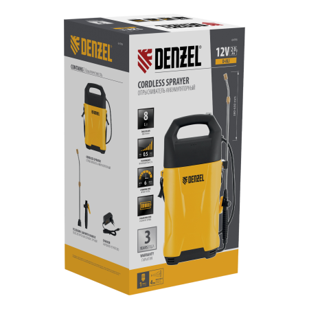 Опрыскиватель аккумуляторный DENZEL D-8LI, 8 л, 12 В, 2 Ач