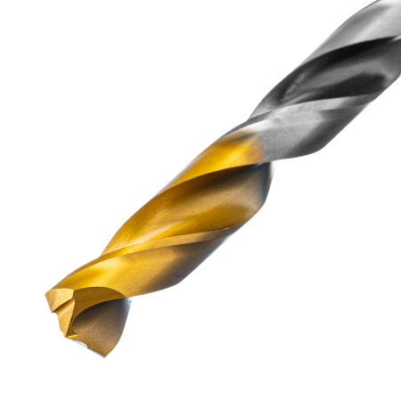 Сверло спиральное по металлу DENZEL 11 x 142 мм, Р6М5, Golden Tip, многогранная заточка