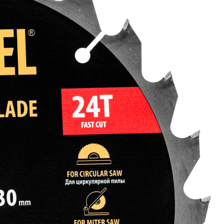 Пильный диск по дереву DENZEL ф235 х 30 мм, 24 зубьев