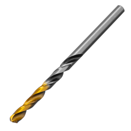 Сверло спиральное по металлу DENZEL 4,5 x 80 мм, Р6М5, Golden Tip, многогранная заточка