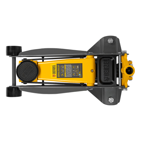 Домкрат гидравлический подкатной DENZEL 3 т, 125-470 мм, быстрый подъем, проф.