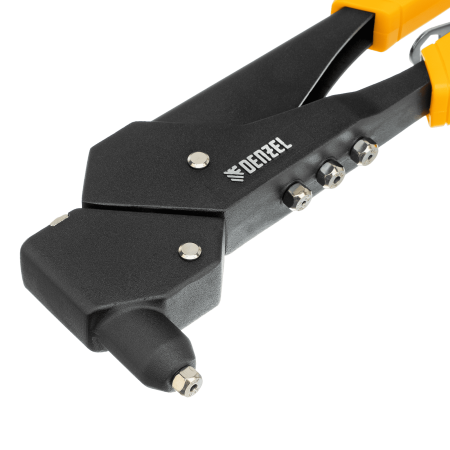 Заклепочник ручной DENZEL 285 мм, поворотный, 0-360, заклепки 2,4-3,2-4,0-4,8 мм