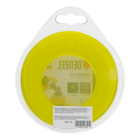 Леска для триммера DENZEL Flex Сord 96112, 2.4 мм x 15 м, звезда, блистер