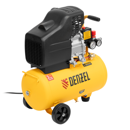 Компрессор воздушный DENZEL DC1500/24, 1.5 кВт, прямой привод, 24 литра, 220 л/мин Компрессор воздушный DENZEL DC1500/24, 1.5 кВт, прямой привод, 24 литра, 220 л/мин